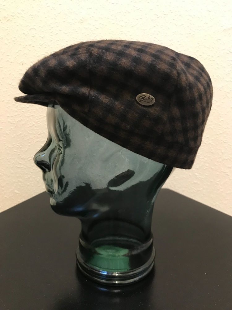 Bailey of Hollywood Brown Check Lord Flat Cap