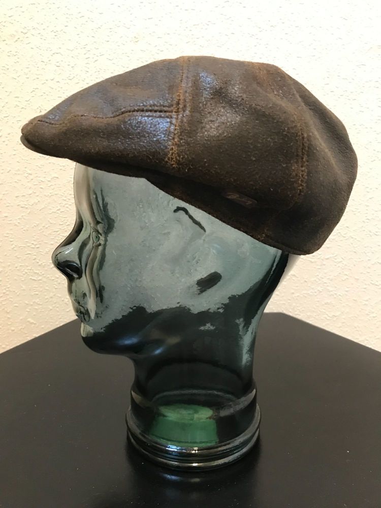 Bailey of Hollywood Dark Brown Leather Taxten Cap