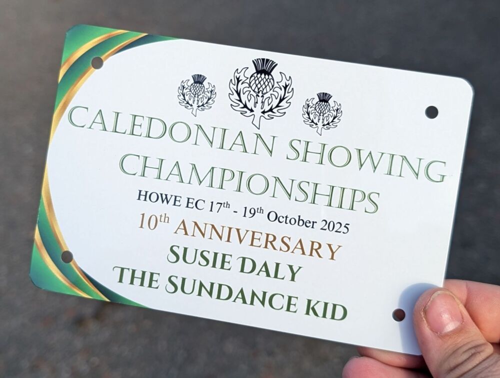 Caledonian Showing Championships - Personalised Plaque