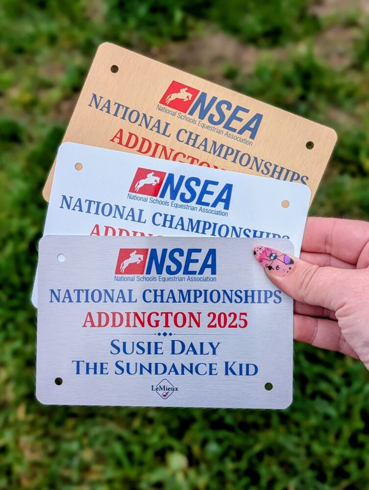 NSEA October Championships Addington 2025 - Metal Stable Plaque - PRE-ORDER