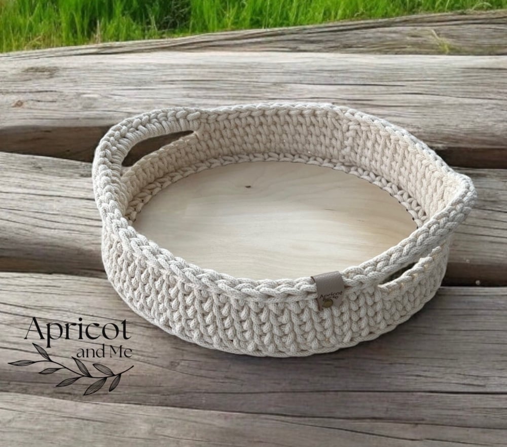 Crochet Tray With Handles 30cm Wide