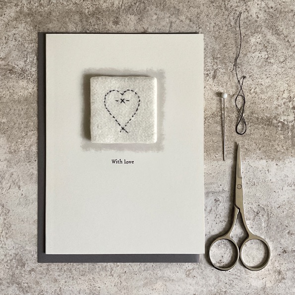 GREETINGS CARD | General | Embroidered card, With love