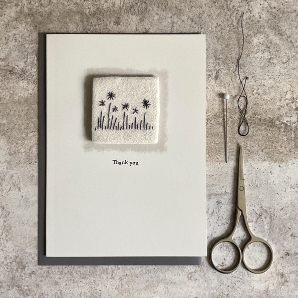 GREETINGS CARD | Thank you | Embroidered card, Thank you