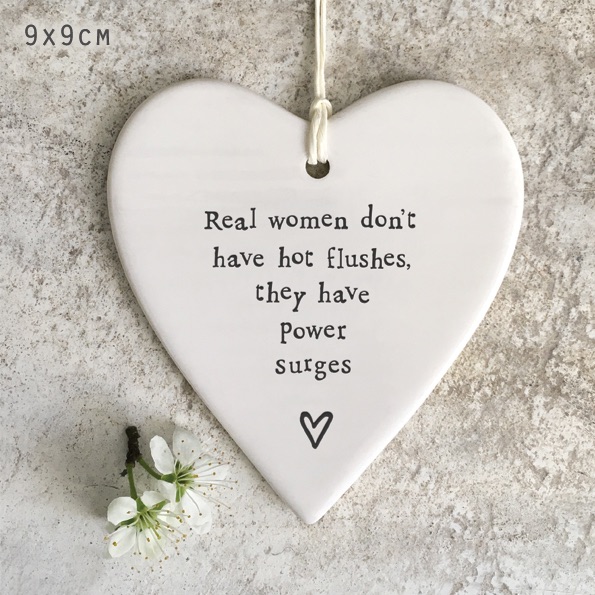 HANGING HEART | Porcelain heart | Real women don't have hot flushes ...