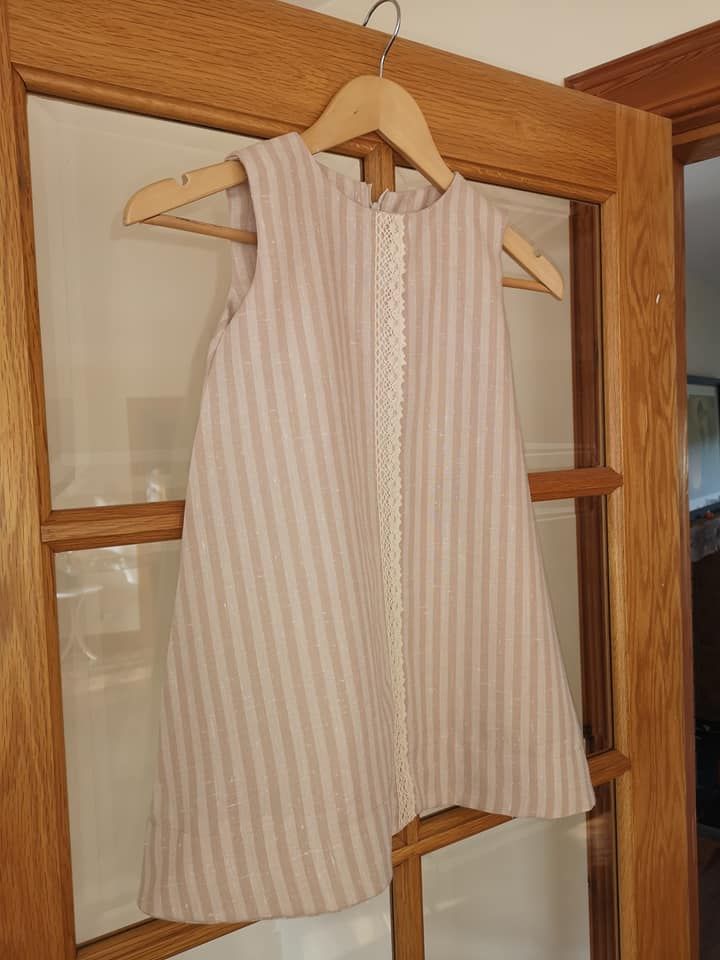 Girls Shift Dress with a lovely embellishment and invisible zip