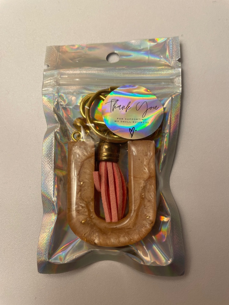Letter ‘U’ with Tassel charm (removable)