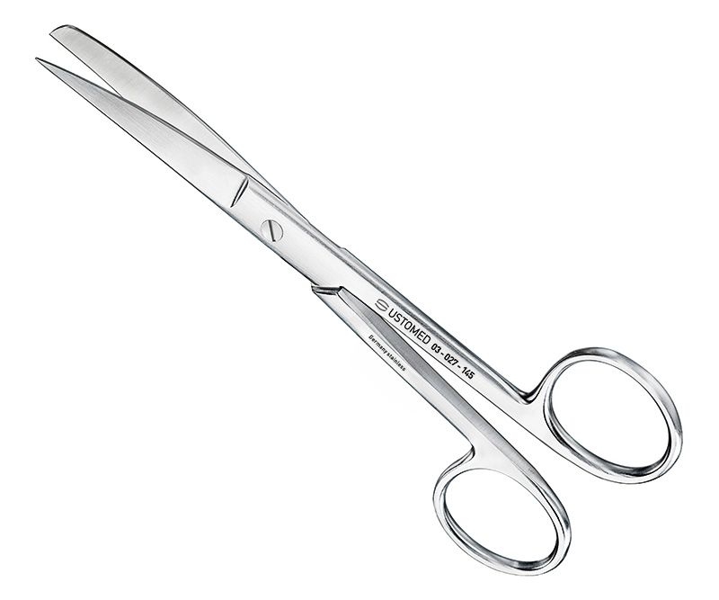 Surgical scissors, 14, 5cm, sh/bl., curved - 03-027-145