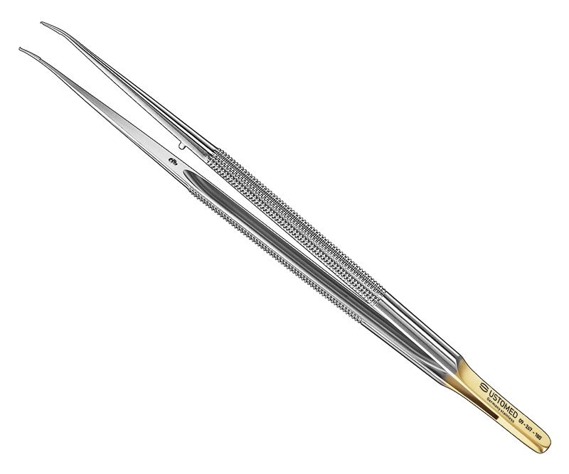 Micro-tissue forceps, 18 cm, cvd., 1, 2 mm - 09-267-180