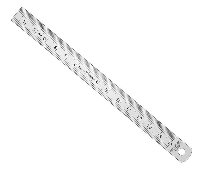 Ruler, 15 cm, metal - 10-942-150