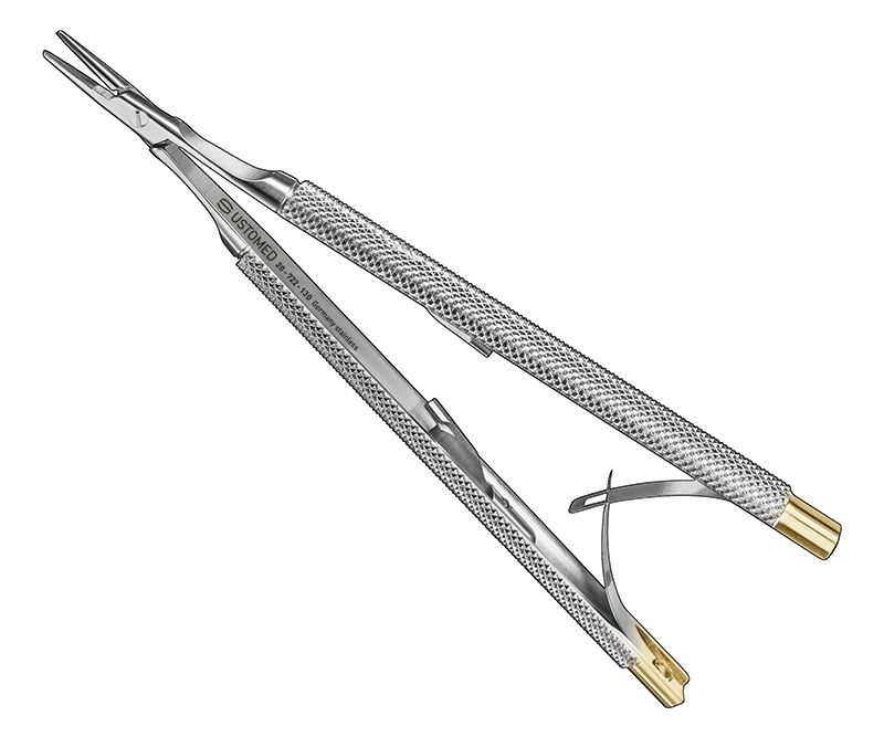 CASTROVIEJO, micro needle holder, 13cm, TC - 20-722-130