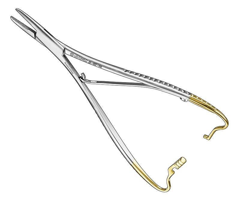 MATHIEU, modif., needle holder, 14 cm, TC - 20-452-140