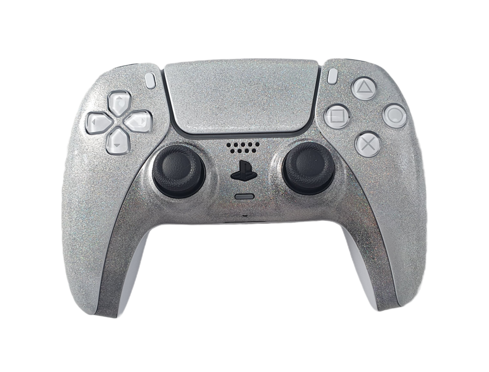 PS5 DualSense Custom Controller - Silver Holographic Flakes