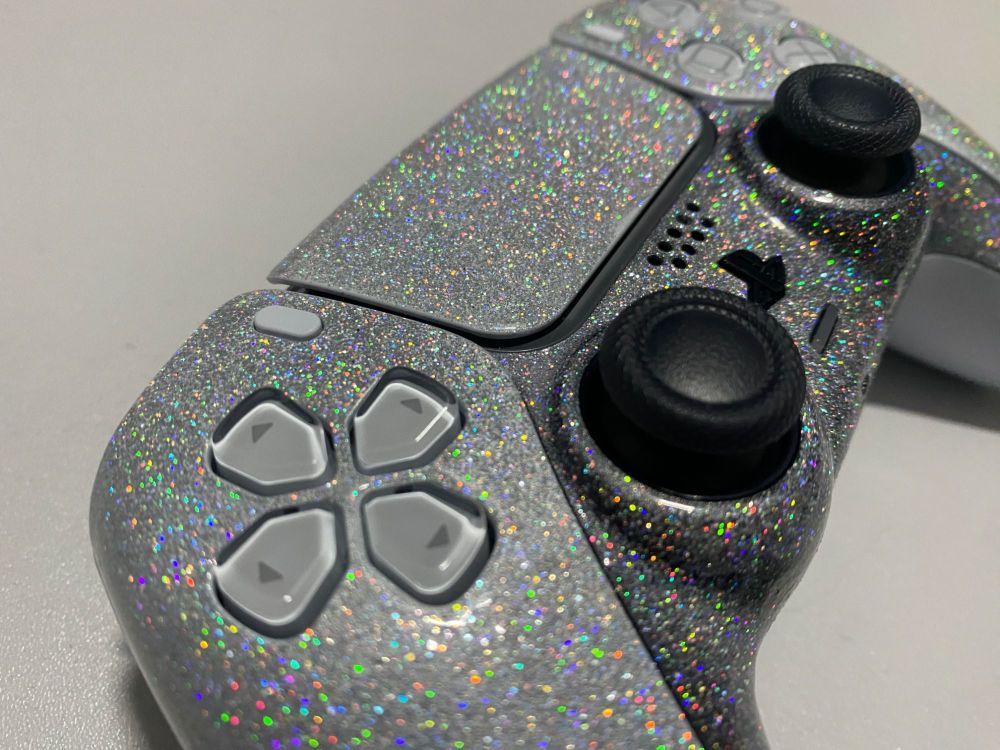 Sony DualSense Custom Controller - Silver Holographic Flakes (PS5)