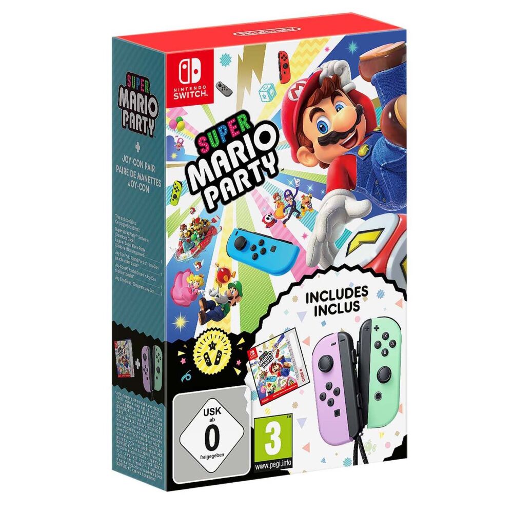 Super Mario Party + JoyCon Pastel Purple/Pastel Green