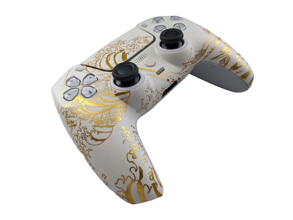 Sony DualSense Custom Controller - White Gold Wave (PS5)
