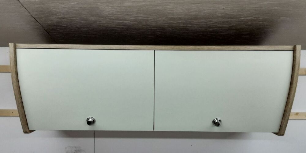 CC07 -Bardolino Oak and Pastachio Green Finished Cabinet with Curved Door