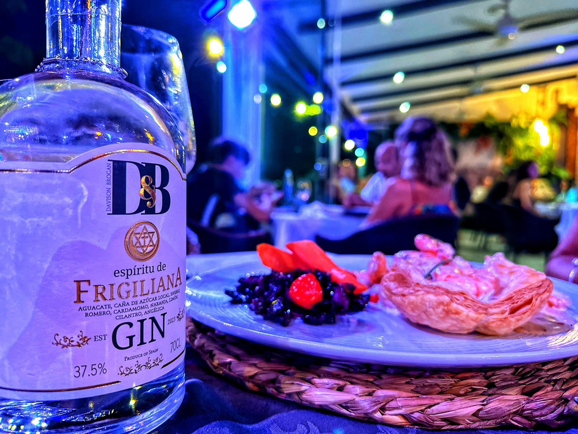 A cold gin and tonic served at Paco el Churetero in Nerja featuring local avocado botanicals.