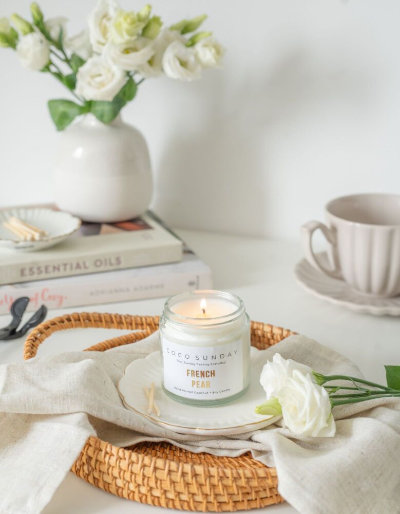 French Pear Coconut + Soy Wax Small Candle