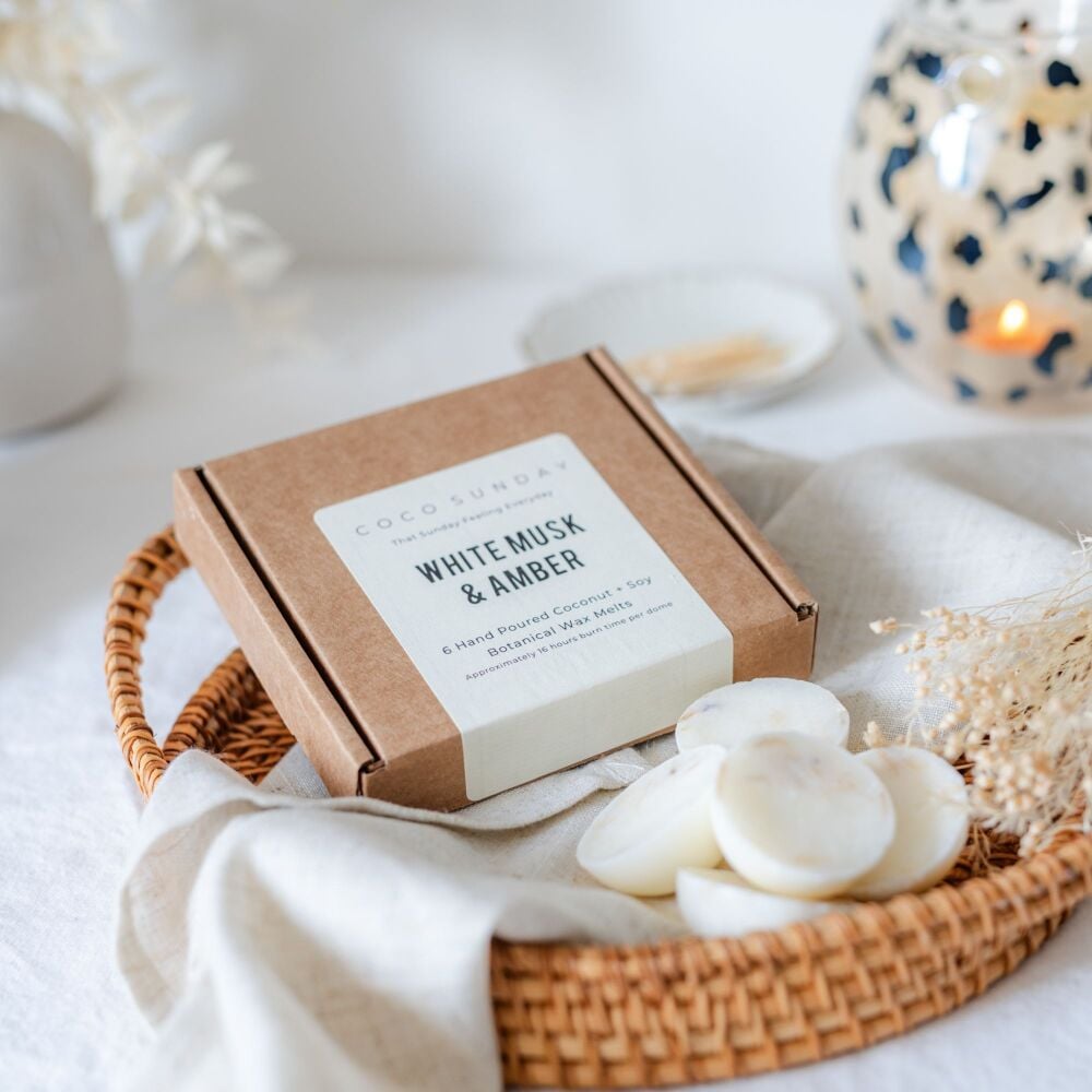 White Musk & Amber Coconut & Soy Botanical Wax Melts