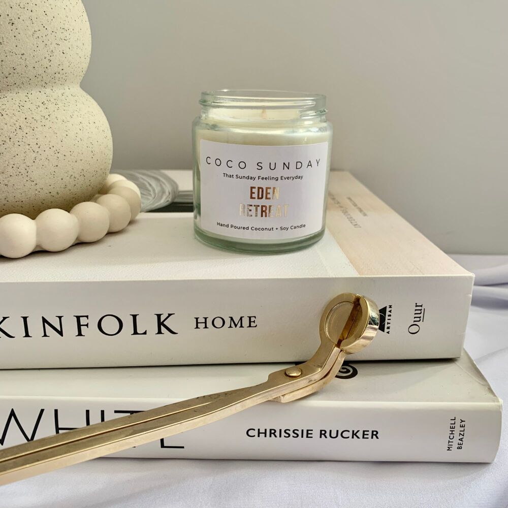 <!-- 005 -->Eden Retreat Coconut + Soy Wax Small Candle