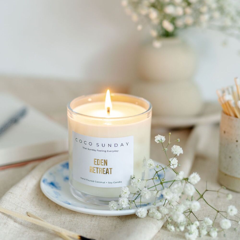 Eden Retreat Limited Edition Coconut + Soy Wax Candle