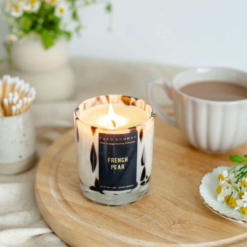 Limited Edition Dalmation Print French Pear Coconut + Soy Wax Candle