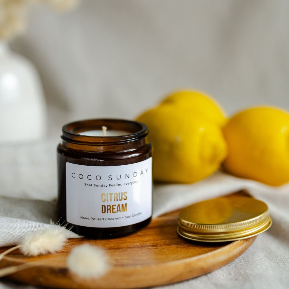 Citrus Dream Coconut + Soy Wax 120ml Small Candle