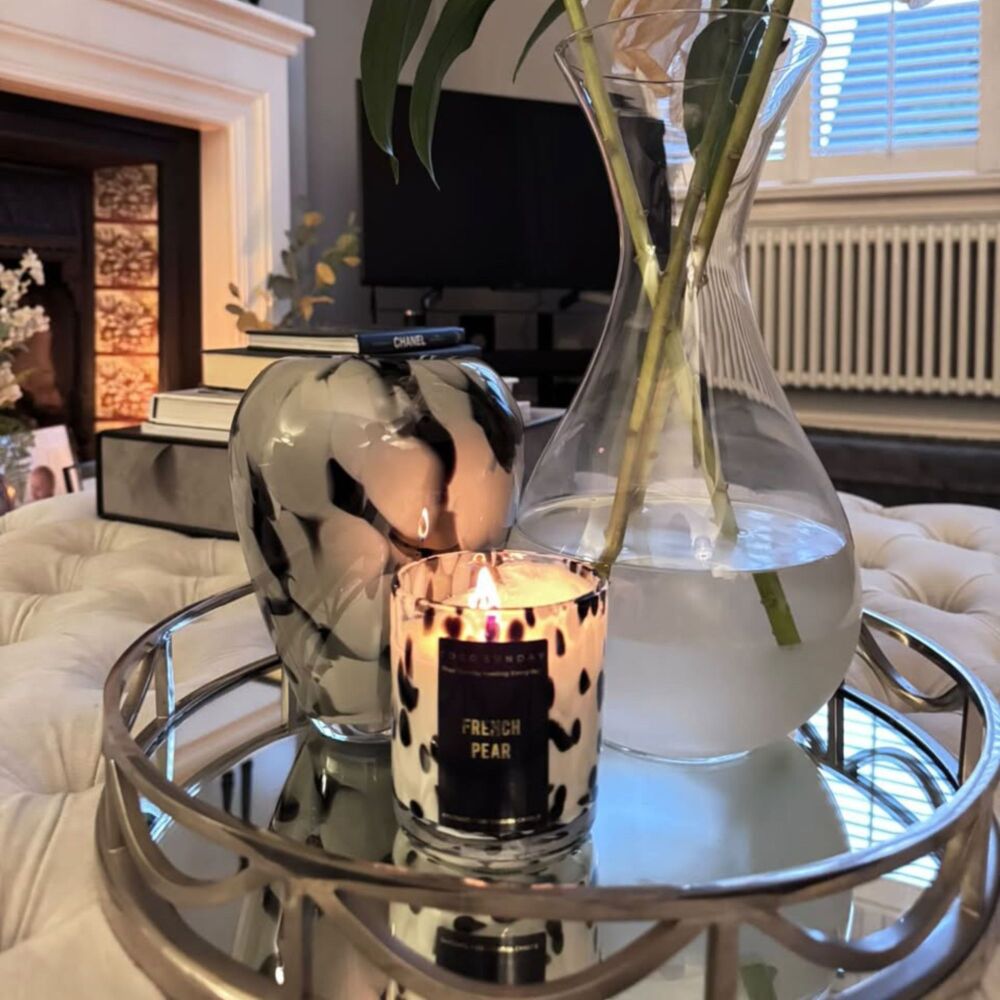 Luxury Dalmation Print French Pear Coconut + Soy Wax Candle