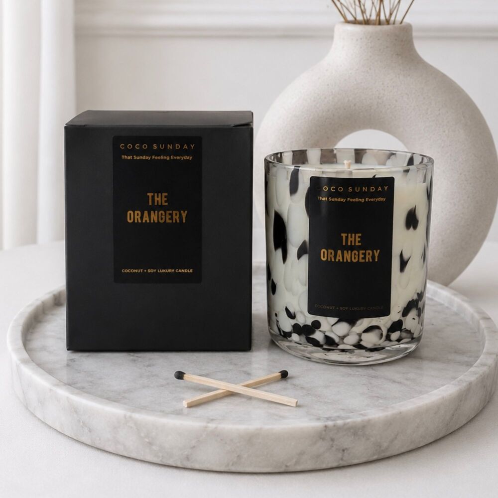 <!-- 020 -->The Orangery Luxury Dalmation Print Coconut + Soy Wax Candle
