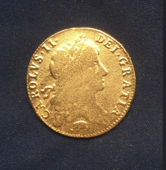 Charles 11 *1664* Gold Guinea (Plated) Hammered Coin