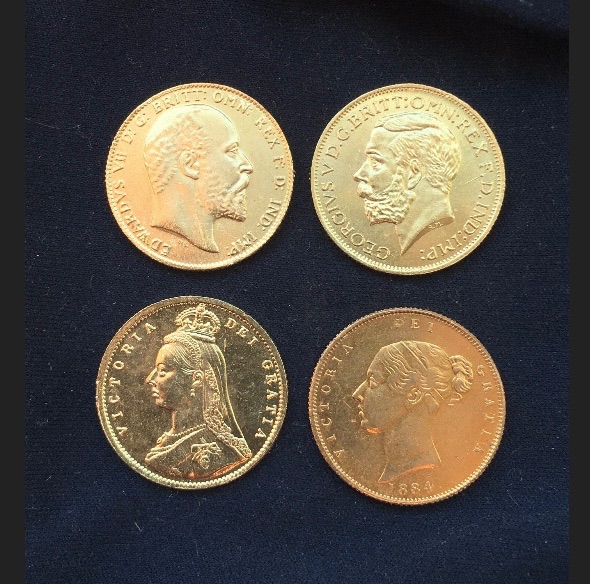 Half Sovereign Collection *1839_1911*- British Coins - Victoria / Edward V11 / George V - Gold Plated Coins