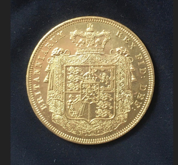George 1V *1826* Five Pounds  - Gold Plated Coin