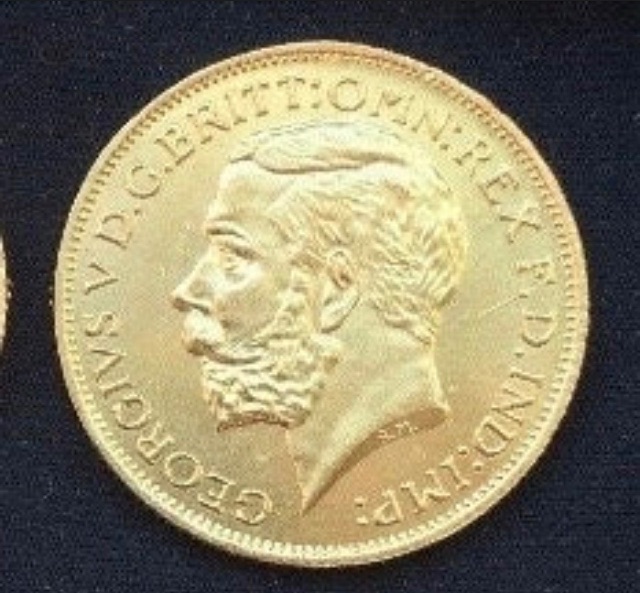 George V *1911* Half Sovereign - Gold Plated / British Coins