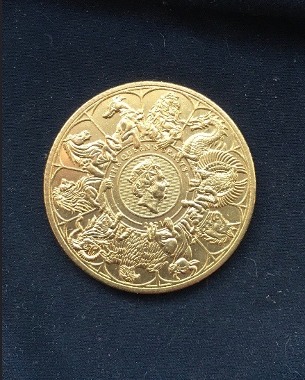 Elizabeth 11 *2021* Queens Beasts - 100 Pound Gold Plated / Commemorative Coins / British Coins