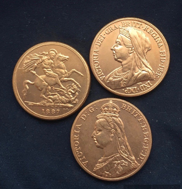 Victoria *1887_1893* Sovereign - Gold Plated / Jubilee Head / British Coins