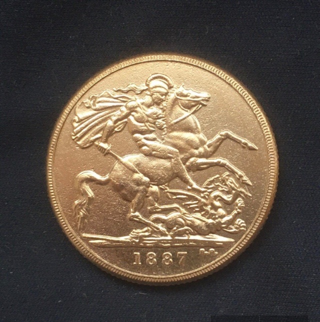 Victoria *1887* Double Sovereign  - 24kt Gold Plated / British Coins