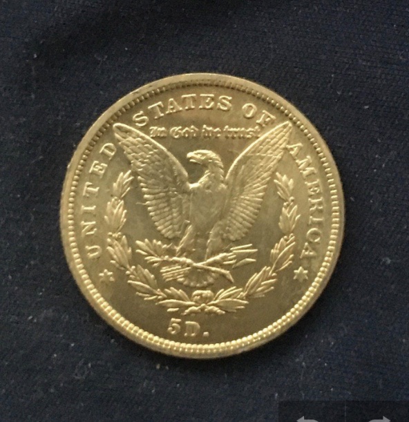American Morgan Dollar *1888* 5 Dollar Gold Coin (Fictional) - 24kt Gold-Plated