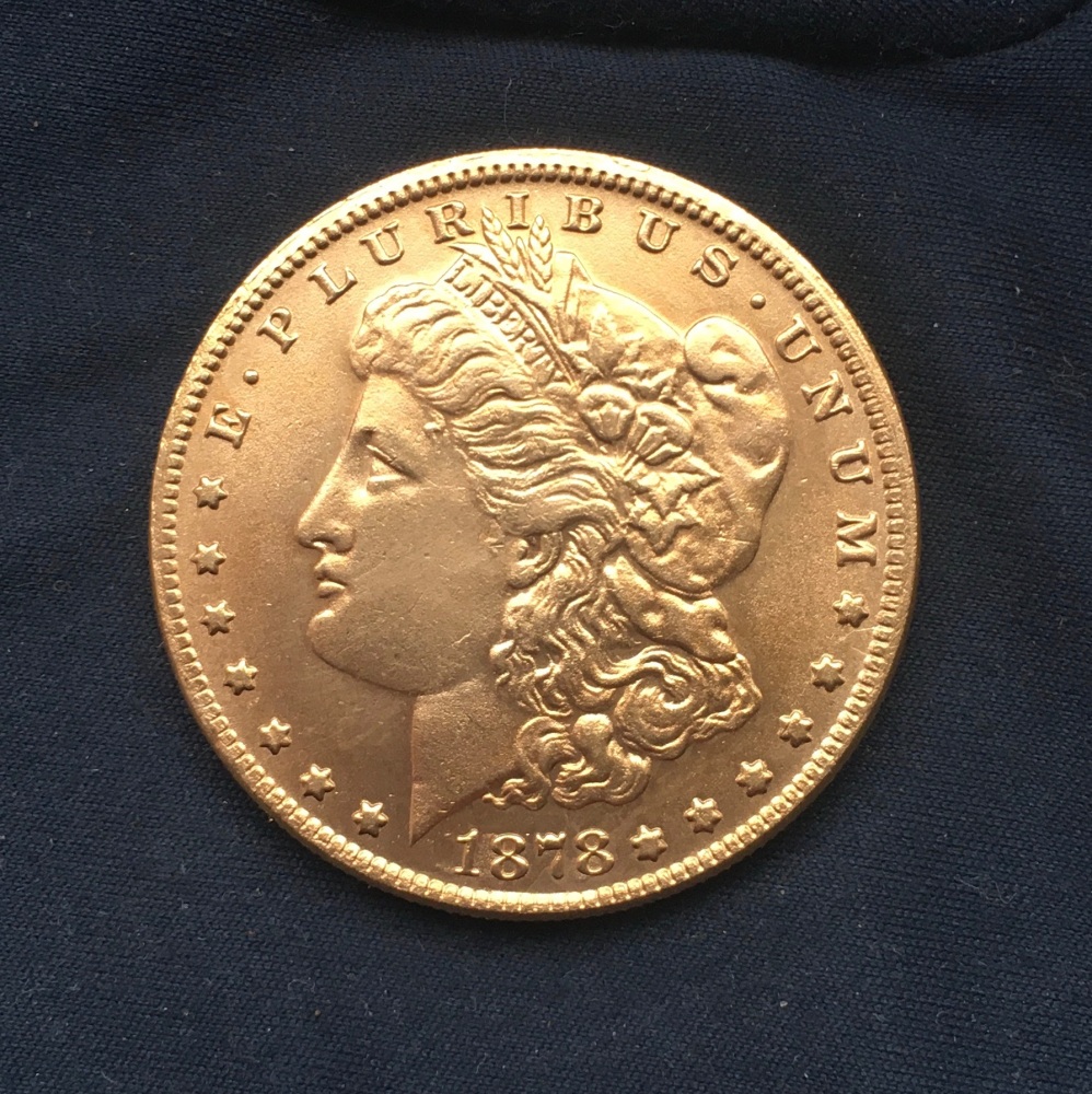 American Morgan Dollar *1878* One Dollar Gold Coin (Fictional) - 24kt Gold-Plated