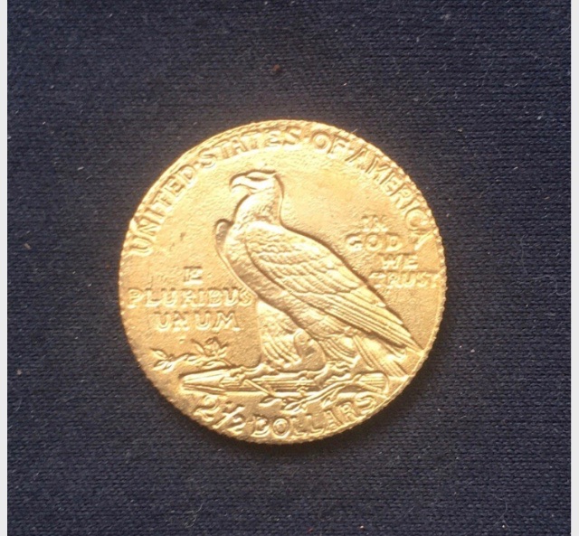 USA Indian Head *1927* 2.5 Dollar Quarter Eagle Gold Coin - 24kt Gold-Plated
