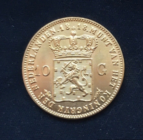 Willem Koning *1818* 10 Guilders - 24kt Gold Plated / Netherlands Coin