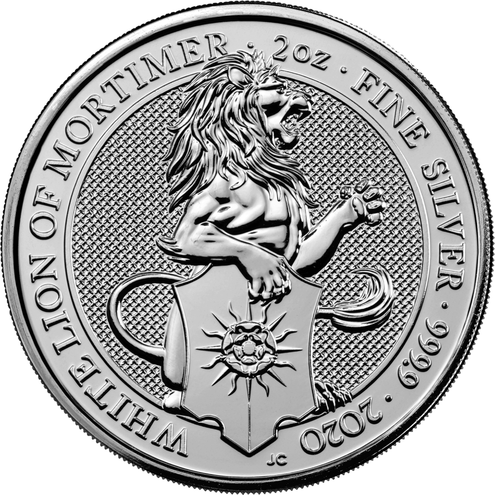The White Lion Of Mortimer *2020* Queen's Beasts 2 oz Silver Coin - Collectable Original Bullion - Royal Mint