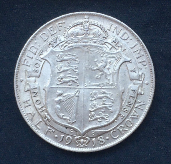 George V *1918* Silver Half Crown - Original British Coin - UNC