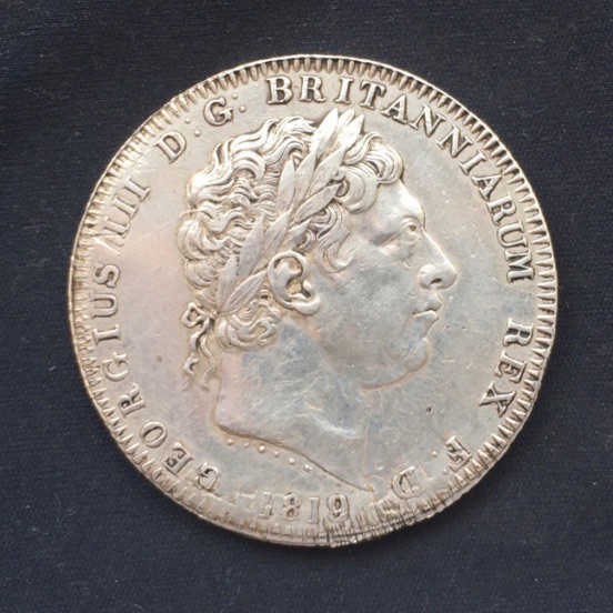 George III *1819* LIX Silver Crown - Original British Coin - GEF