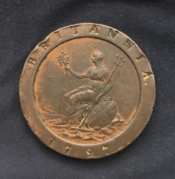 George III *1797* Lustrous Copper Cartwheel Two Pence - Original British Coin - EF