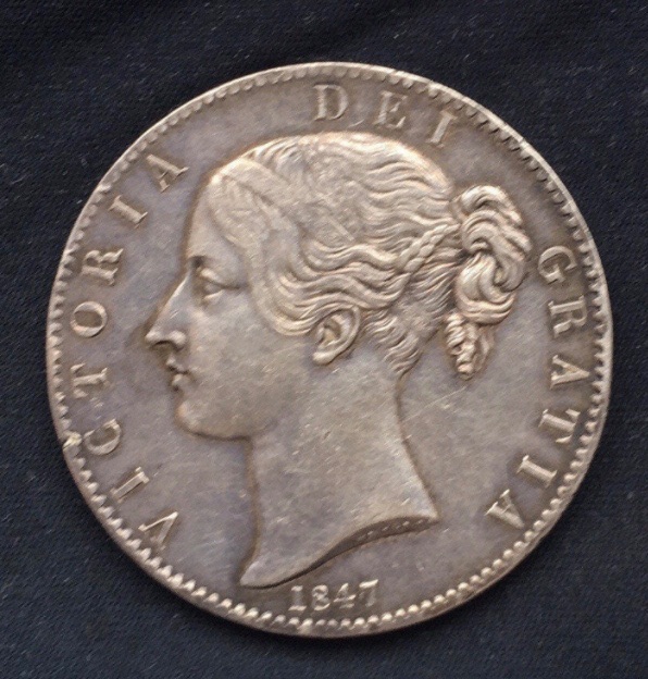 Victoria *1847* Silver Crown - Original British Coin- EF