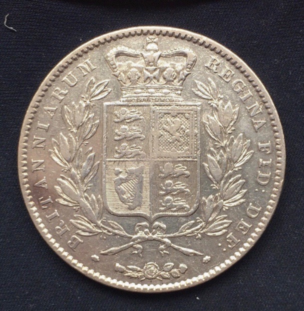 Victoria *1844* Young Head Silver Crown - Original British Coin - GVF