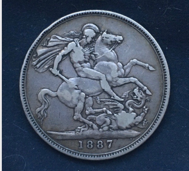 Victoria *1887* Silver Crown - Original British Coin - FINE