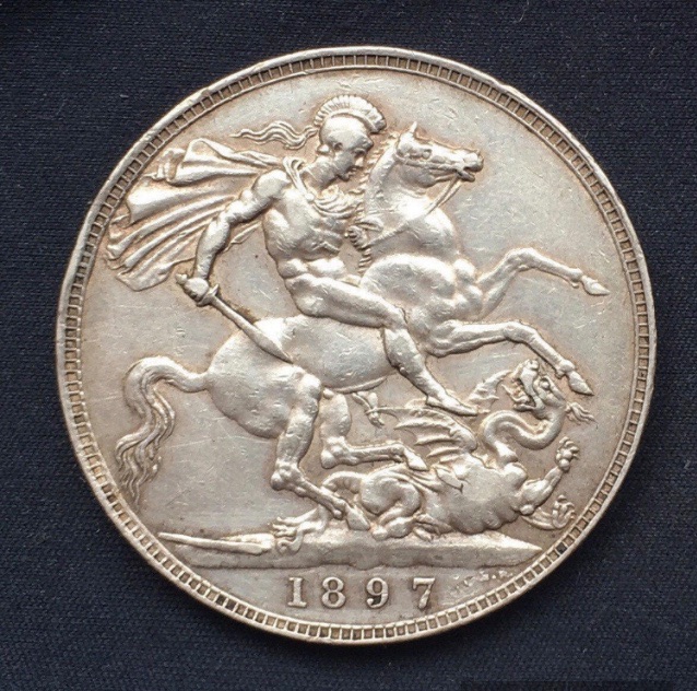 Victoria *1897* LXIV Silver Crown  - Original British Coin - GEF