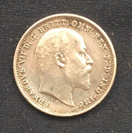 Edward VII *1902* Silver Threepence - Original British Coin - GVF