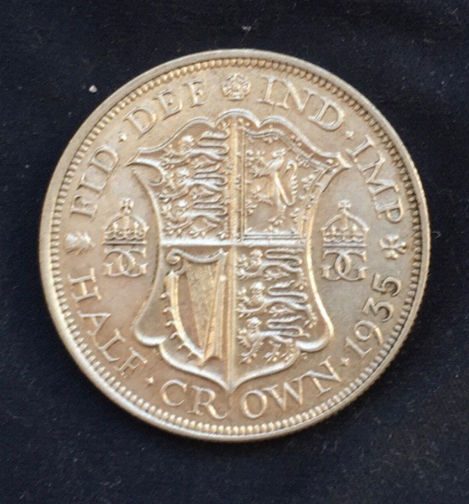 George V *1935* Silver Half Crown - Original British Coin - EF